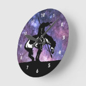 トレイルの終わりのシルエット壁掛け時計 ラウンド壁時計 (傾斜)