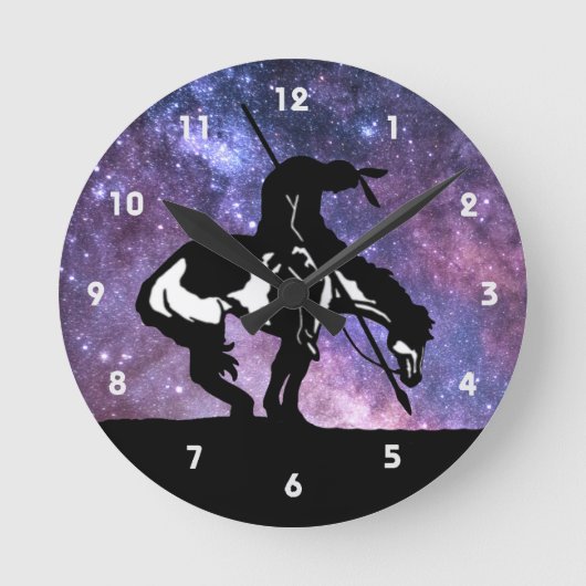 トレイルの終わりのシルエット壁掛け時計 ラウンド壁時計 (正面)