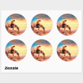 トレイルの終わり先住民アメリカンラウンドステッカー ラウンドシール (シート)