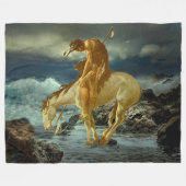 トレイルの終わり フリースブランケット (正面(横))