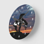 トレイルシルエット壁時計の終点 ラウンド壁時計 (傾斜)