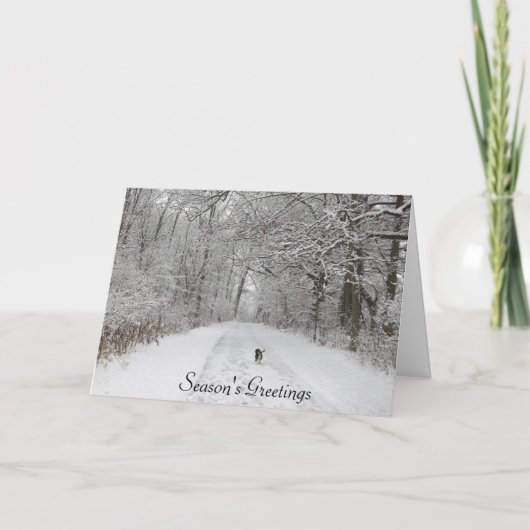 トレイルシーズンのグリーティングカードに乗った犬 シーズンカード (正面)