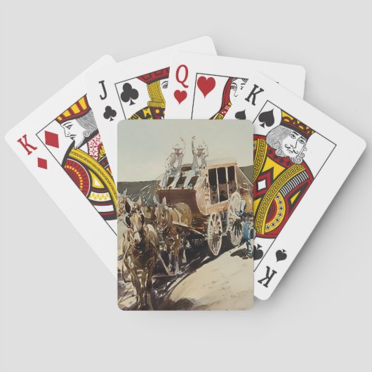 「トレイルドライブ」ウェスタンアート作品、エドワード・ボーリン トランプ (裏面)