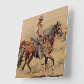 「トレイルドライブ」 2 Western Art by Edward Borein スクエア壁時計 (傾斜)