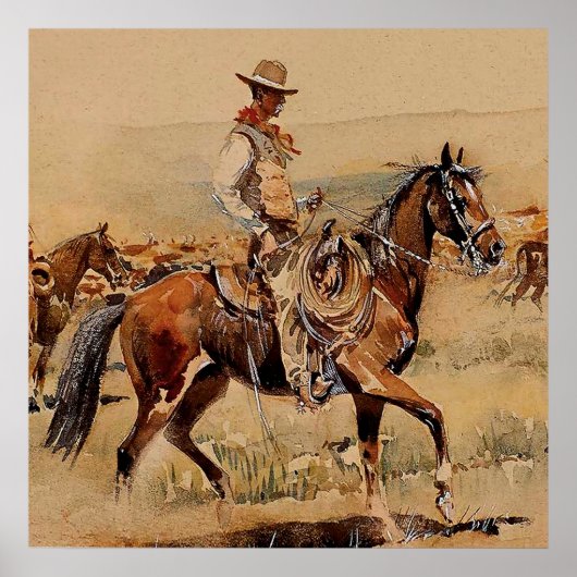 「トレイルドライブ」 2 Western Art by Edward Borein ポスター (正面)