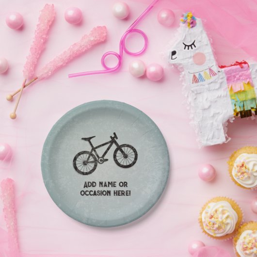 トレイルバイク堅牢なスチールのルックの誕生日男らし ペーパープレート (パーティー)