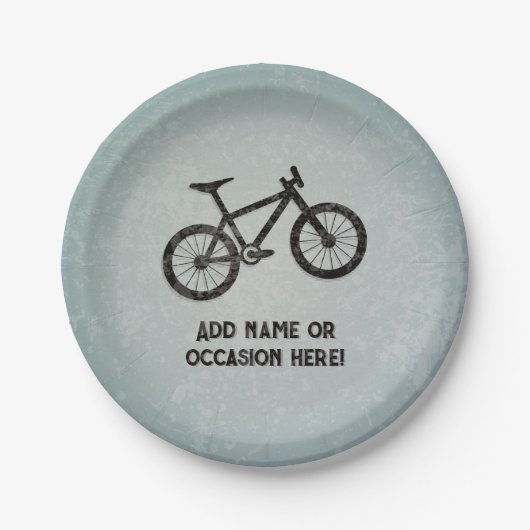 トレイルバイク堅牢なスチールのルックの誕生日男らし ペーパープレート (正面)