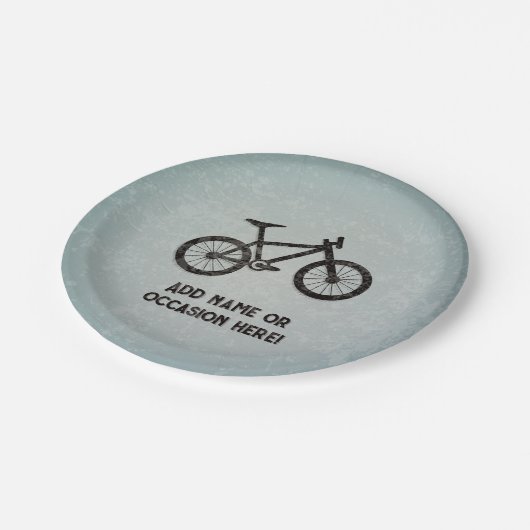 トレイルバイク堅牢なスチールのルックの誕生日男らし ペーパープレート (アングル)