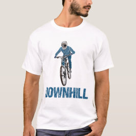 トレイルマウンテンバイクもしくは自転車に乗る人ダウンヒル Tシャツ