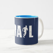 トレイルランニングの ツートーンマグカップ (正面右)