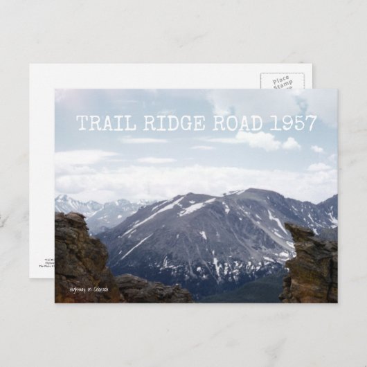 トレイルリッジロード コロラドハイウェイ 1957 レトロ ポストカード (正面/裏面)