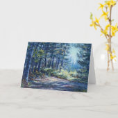 「トレイル上の夕べライト」ノートカ空白のード カード (黄色い花)