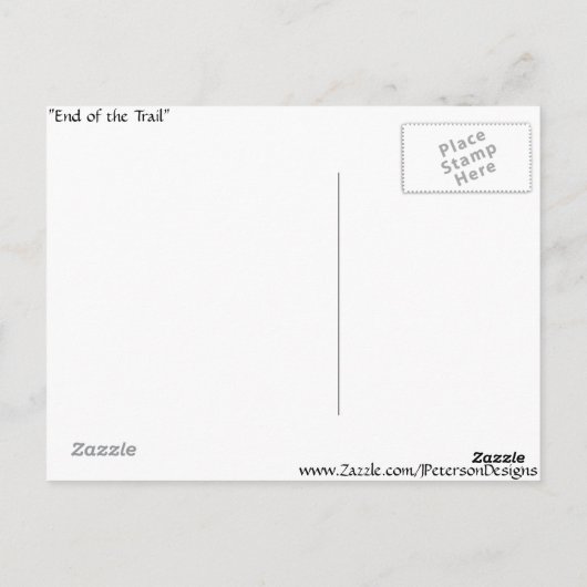 トレイル彫刻の終わり ポストカード (裏面)