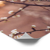 トレイル森林樹枝道路パス愛ハート ポスター (角)