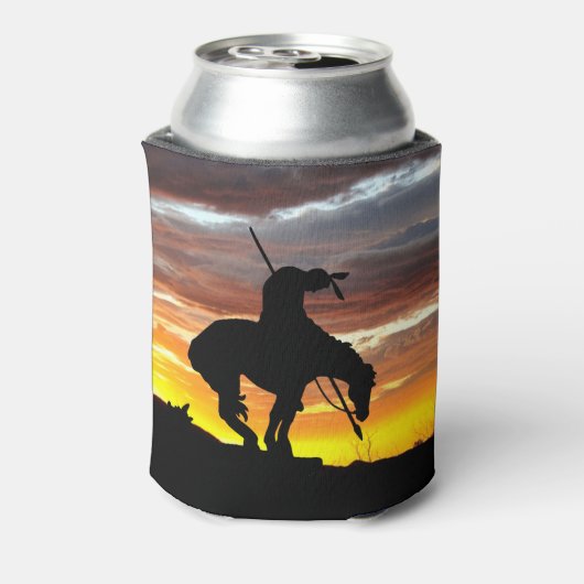 トレイル素晴らしシルエットの終点を持つ夕日 缶クーラー (缶裏面)