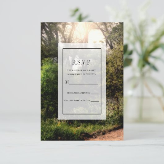 トレイル素朴フローラエンチャント森ウェディングRSVP 招待状 (スタンド正面)