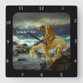 トレイル装飾用クッションの終わり スクエア壁時計 (正面)