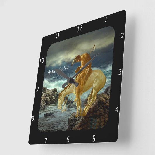 トレイル装飾用クッションの終わり スクエア壁時計 (傾斜)