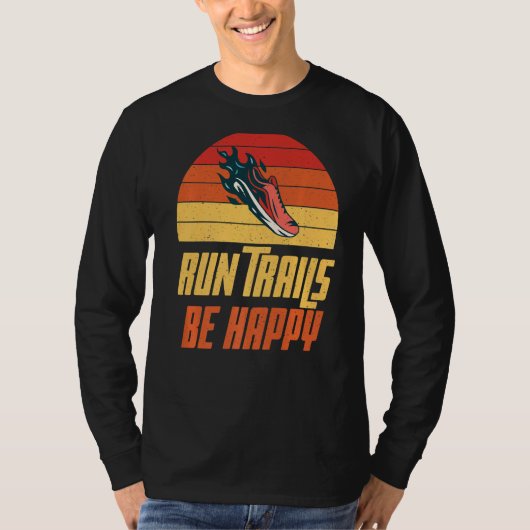 トレイル走スはハッピーマラソンランナー Tシャツ (正面)