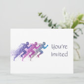 トレイル走ズレーシングランナーをテーマにした誕生日 招待状 (スタンド正面)