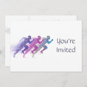 トレイル走ズレーシングランナーをテーマにした誕生日 招待状 (正面/裏面)