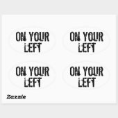 トレイル離れのオバルランニングデカールB/W2 楕円形シール (シート)