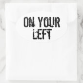 トレイル離れのオバルランニングデカールB/W2 楕円形シール (バッグ)