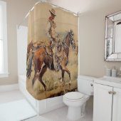 「トレイル・ドライブ」 エドワード・ボレインによる西部芸術2 シャワーカーテン (インサイチュ)