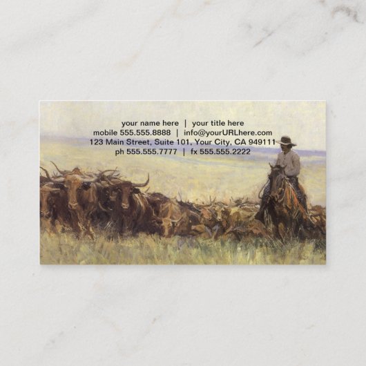 トレイルHerd to Wyoming by WHD Koerner 名刺 (裏面)