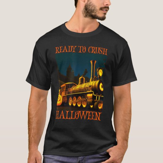 トレインおもしろいワゴン鉄道ハロウィーンの衣装ボーイズ Tシャツ (正面)