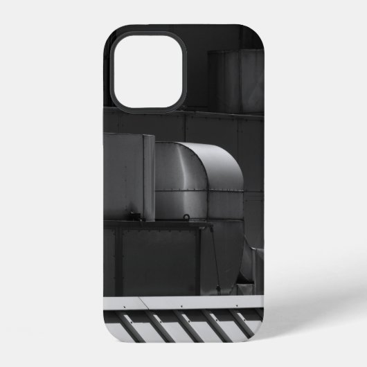 トレインのグレースケール写真 iPhoneケース (裏面)