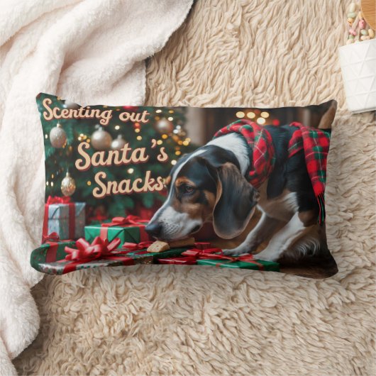 トレインウォーカーコンハウンドフェスティバルホリデークリスマス ランバークッション (ブランケット)