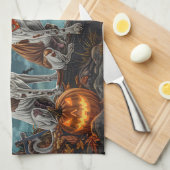 トレインウォーカーハロウィン不気味 キッチンタオル (四つ折り)