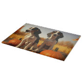 トレインウォーカーパプピー秋のカボチャを探す カッティングボード (角)