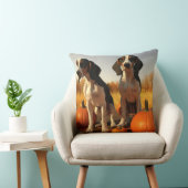 トレインウォーカーパプピー秋のカボチャを探す クッション (椅子)