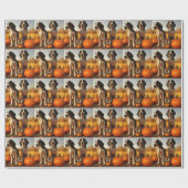 トレインウォーカーパプピー秋のカボチャを探す ラッピングペーパー (フラット)