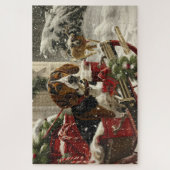 トレインウォーカー犬のクリスマスフェスティバル ジグソーパズル (縦)