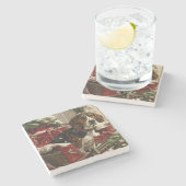 トレインウォーカー犬のクリスマスフェスティバル ストーンコースター (横)