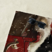 トレインウォーカー犬のクリスマスフェスティバル ビーチタオル (インサイチュ)