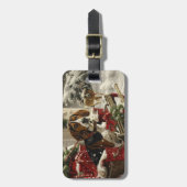 トレインウォーカー犬のクリスマスフェスティバル ラゲッジタグ (正面縦)