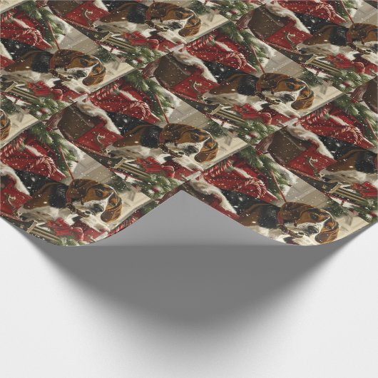 トレインウォーカー犬のクリスマスフェスティバル ラッピングペーパー (角)