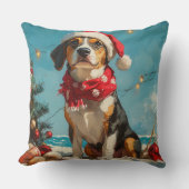 トレインウォーカーConhoundクリスマスヴィンテージビーチ クッション (正面)