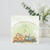 トレインエンジンガール3rd誕生日招待状 招待状 (スタンド正面)