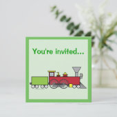 トレインカラーリング誕生日パーティーの招待状 招待状 (スタンド正面)