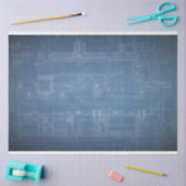 トレイングランジブループリント家具デコページ紙 薄葉紙 (クラフト)