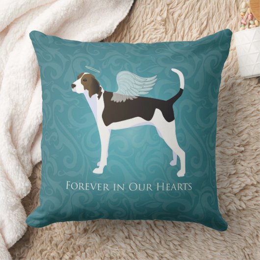 トレイング・ウォーカーがペット記念天使の犬を探す クッション (ブランケット)