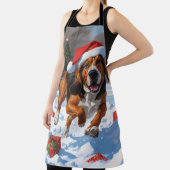 トレイング・ウォーカークリスマスハットで雪を発見 エプロン (インサイチュ)