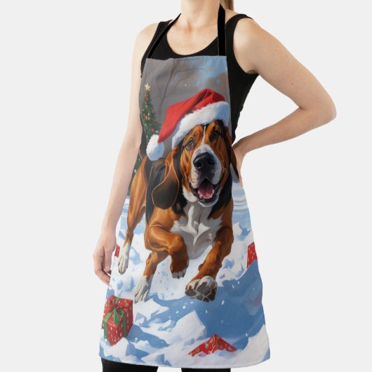 トレイング・ウォーカークリスマスハットで雪を発見 エプロン (インサイチュ)
