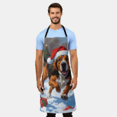 トレイング・ウォーカークリスマスハットで雪を発見 エプロン (着用した状態)