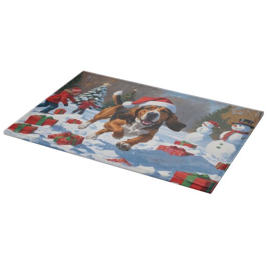 トレイング・ウォーカークリスマスハットで雪を発見 カッティングボード (角)